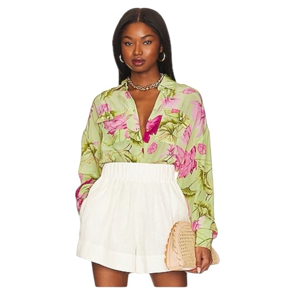 NWOT Rococo Sand Ren Button Up Top in Multi - Picture 1 of 8